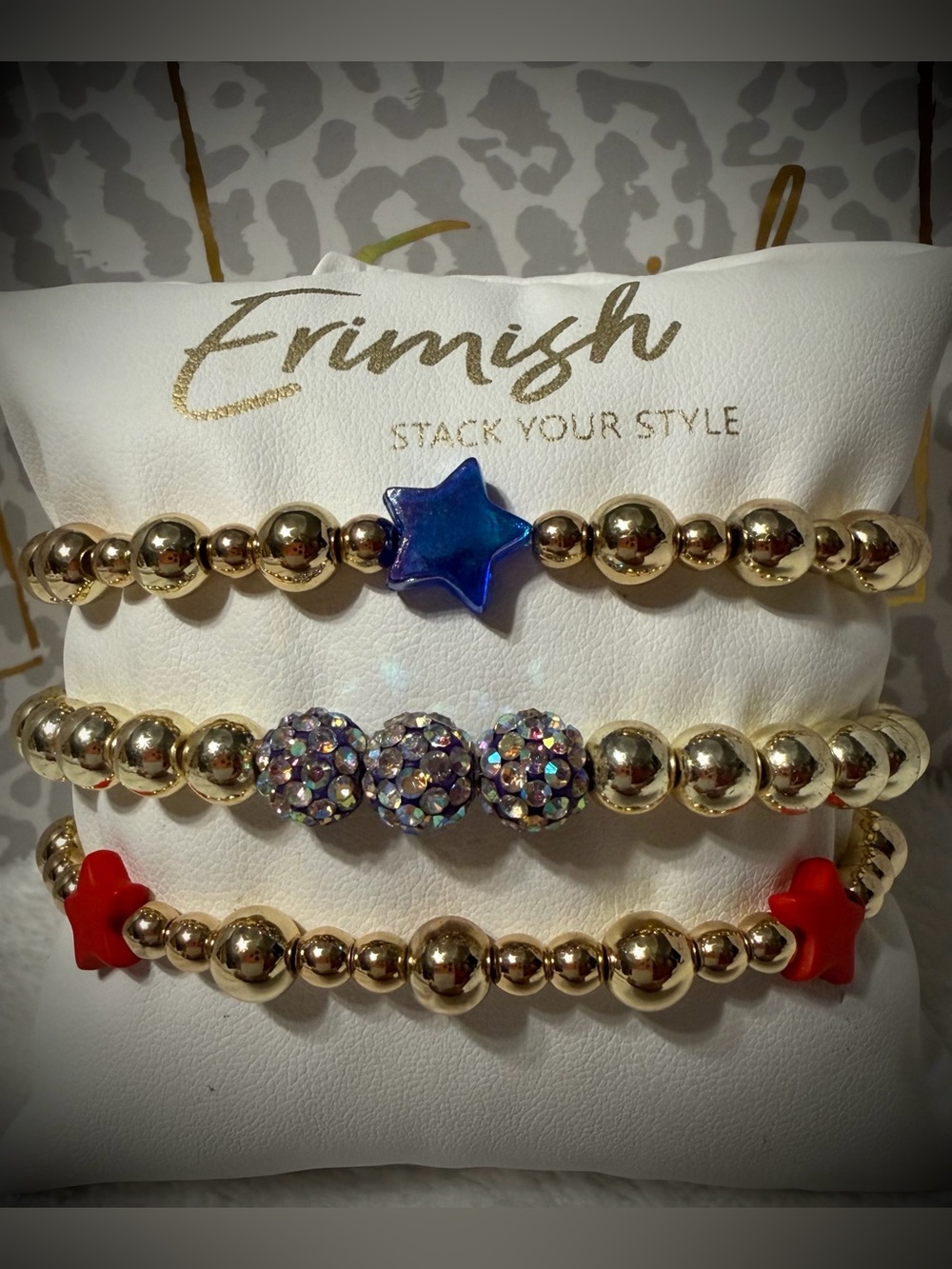 New ERIMISH Bracelets 3 pc Stack - Red, White & Blue